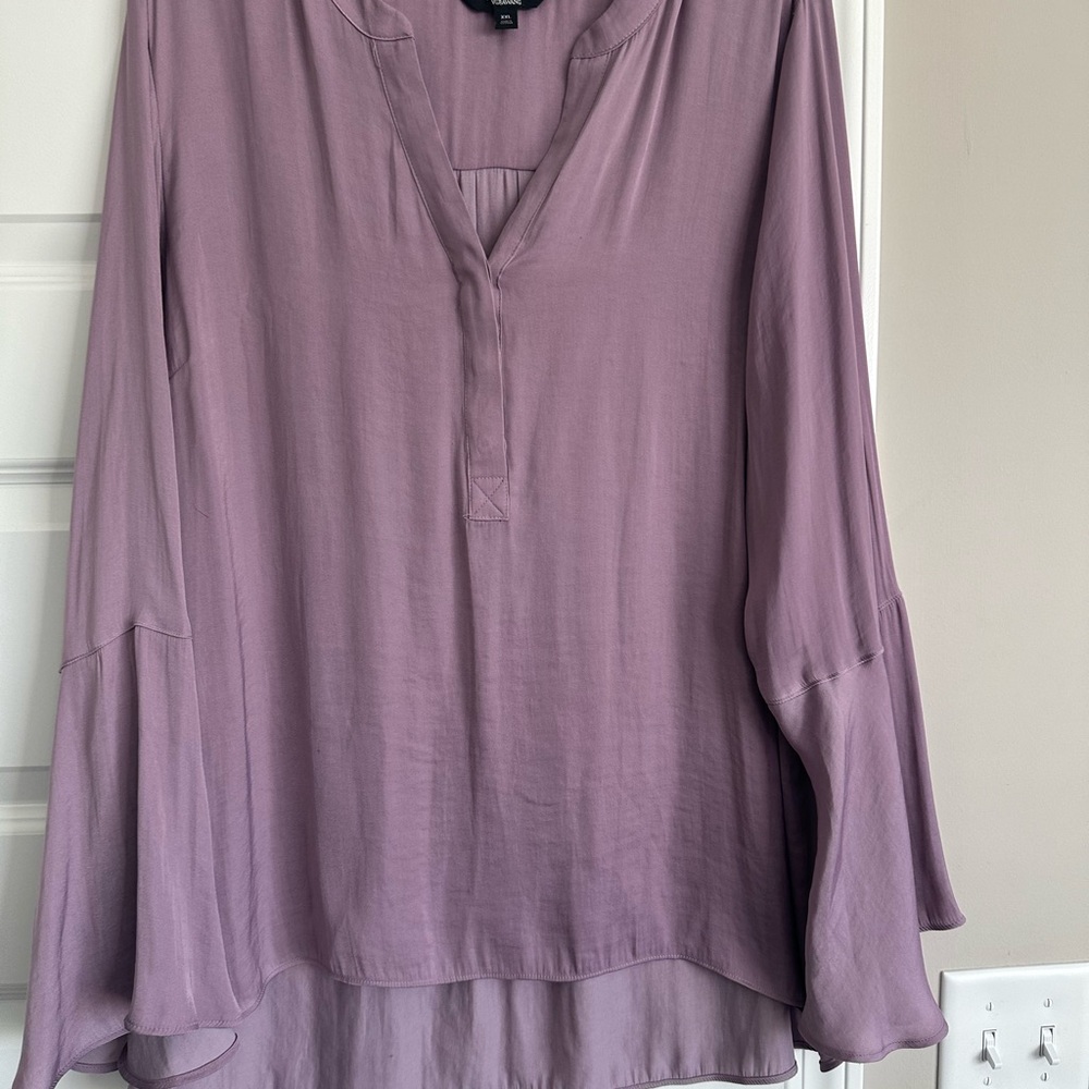 Vera Wang Mauve V-Neck Long-Sleeve Tunic XXL